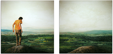 En la cima. 2011. Acrílico sobre dos lienzos. Alfonso Kint