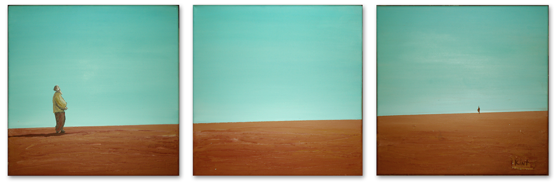 Encuentro. 2007. Acrílico sobre tres lienzos. Alfonso Kint