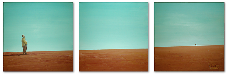 Encuentro. 2007. Acrílico sobre tres lienzos. Alfonso Kint