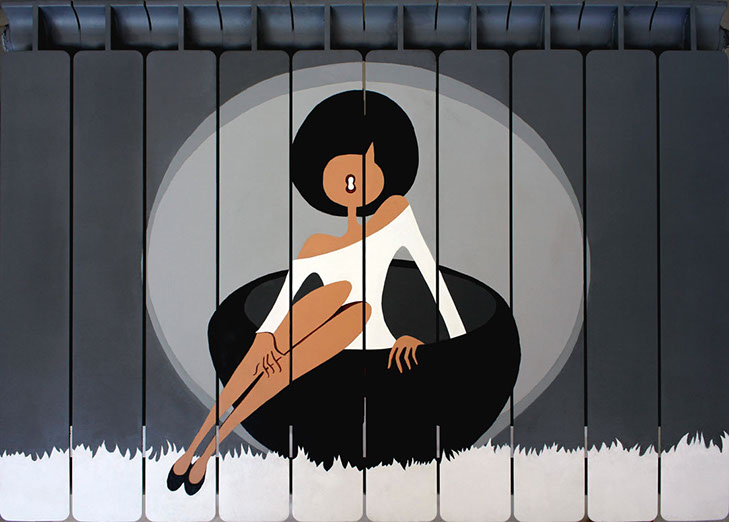 Radiador. 2015. Pintura pulverizada sobre metal. Alfonso Kint